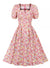 Vintage Plus Size Høy Midje Kjole Rosa