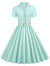 Vintage Plus Size Høy Midje Turkis Kjole
