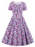 Vintage Plus Size Høy Midje Kjole Lilla