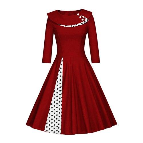 Vintage Kjole Plus Size Winter Burgundy