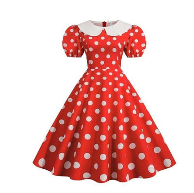Plus Size Vintage Kjole Med Puffermer