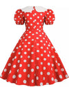 Plus Size Vintage Kjole Med Puffermer