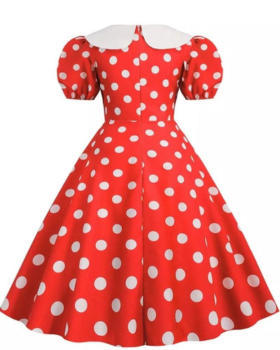 Plus Size Vintage Kjole Med Puffermer