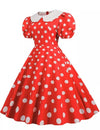 Plus Size Vintage Kjole Med Puffermer