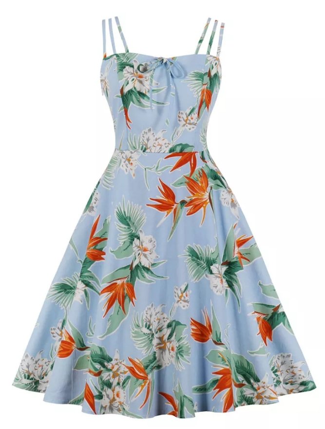 Vintage Kjole Plus Size Nature Tusenfryd