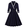 Plus Size 50s Blå Kjole