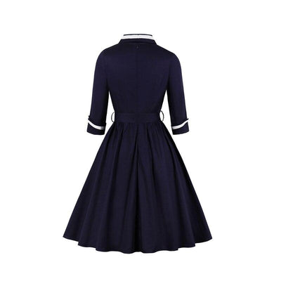 Plus Size 50s Blå Kjole