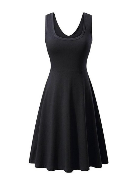 Plus Size Vintage Kjole Vanlig Svart