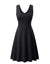 Plus Size Vintage Kjole Vanlig Svart