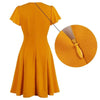 Orange Plus Size Vintage Kjole