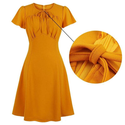 Orange Plus Size Vintage Kjole