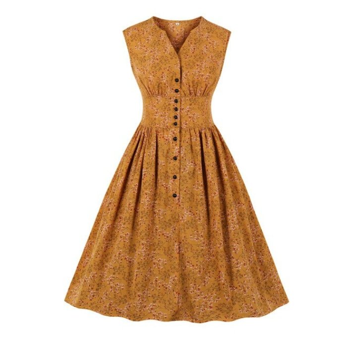 Aprikos Plus Size Vintage Kjole