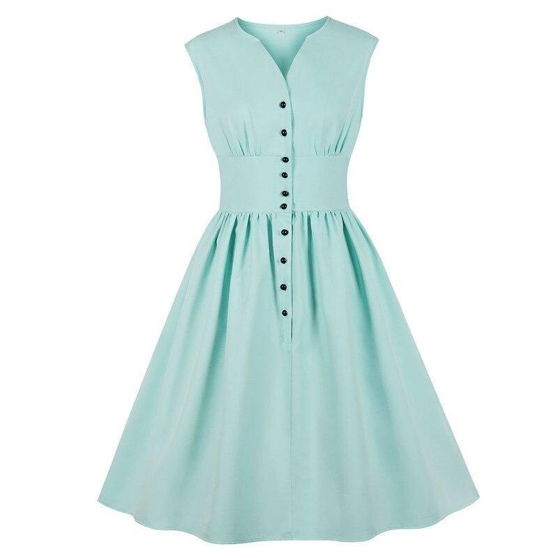 Vintage Kjole Plus Size Pastell Sky