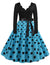 Vintage Plus Size Rockabilly Kjole Blå Prikker