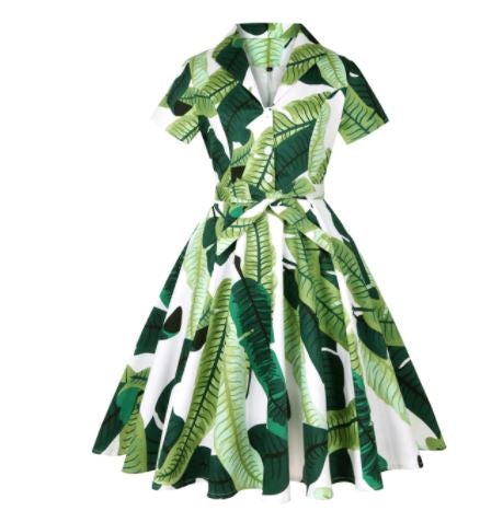 Vintage Plus Size Rockabilly-Kjole Pastellgrønn