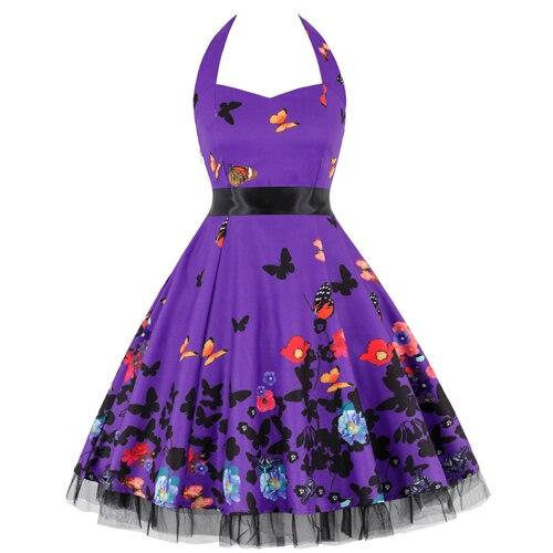 Vintage Plus Size Rockabilly Kjole Lilla