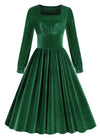 Vintage Plus Size Grønn Satengkjole