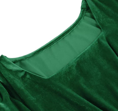 Vintage Plus Size Grønn Satengkjole