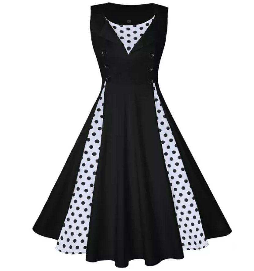 Vintage Plus Size Svart Aftenkjole