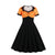 Vintage Plus Size Swing Dress Oransje Svart