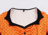 Vintage Plus Size Swing Dress Oransje Svart