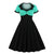 Vintage Plus Size Swing Dress Grønn Svart