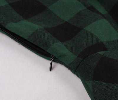 Vintage Plus Size Grønn Rutete Kjole
