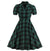 Vintage Plus Size Grønn Rutete Kjole