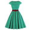 Vintage Plus Size Grønn Beltekjole