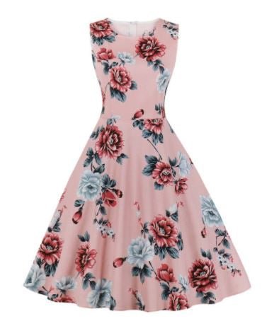 Vintage Hepburn Rosa Kjole