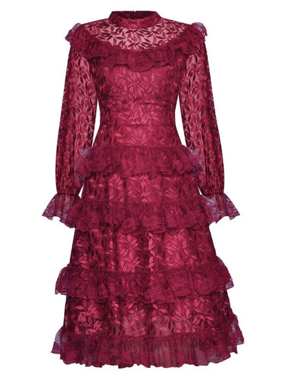 Vintage Burgundy Brudekjole