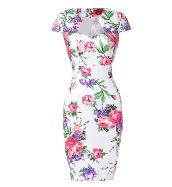 Vintage Hvit Dagskjole