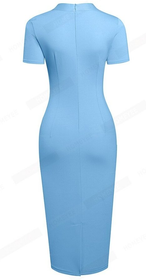 Vintage Blå Dagskjole