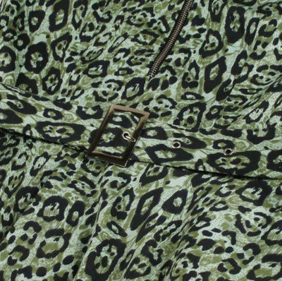 Vintage Grønn Leopardkjole