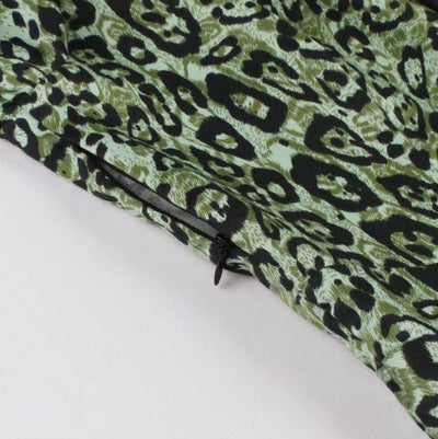 Vintage Grønn Leopardkjole