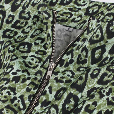 Vintage Grønn Leopardkjole
