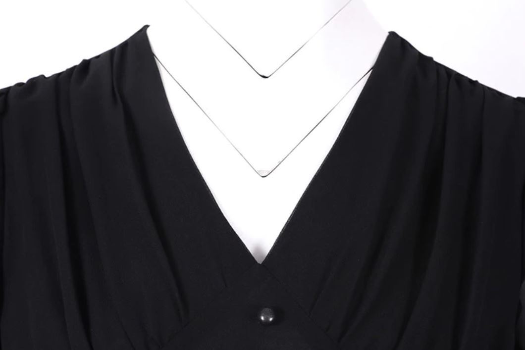 Vintage Lang 50-Talls Svart Kjole