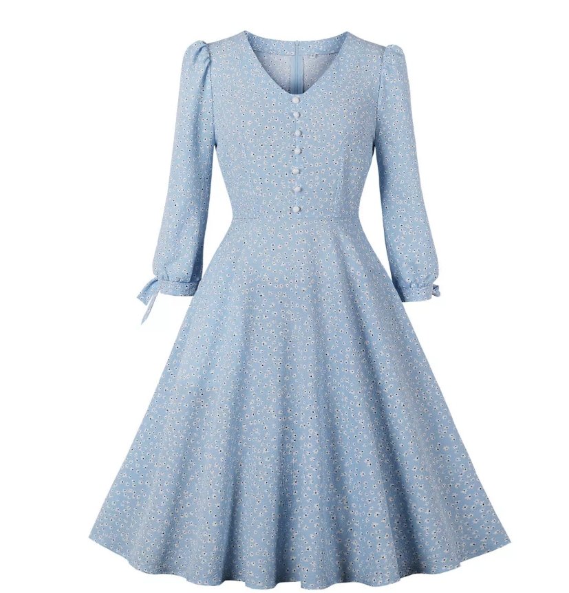 Vintage Lang Boho Blomsterkjole