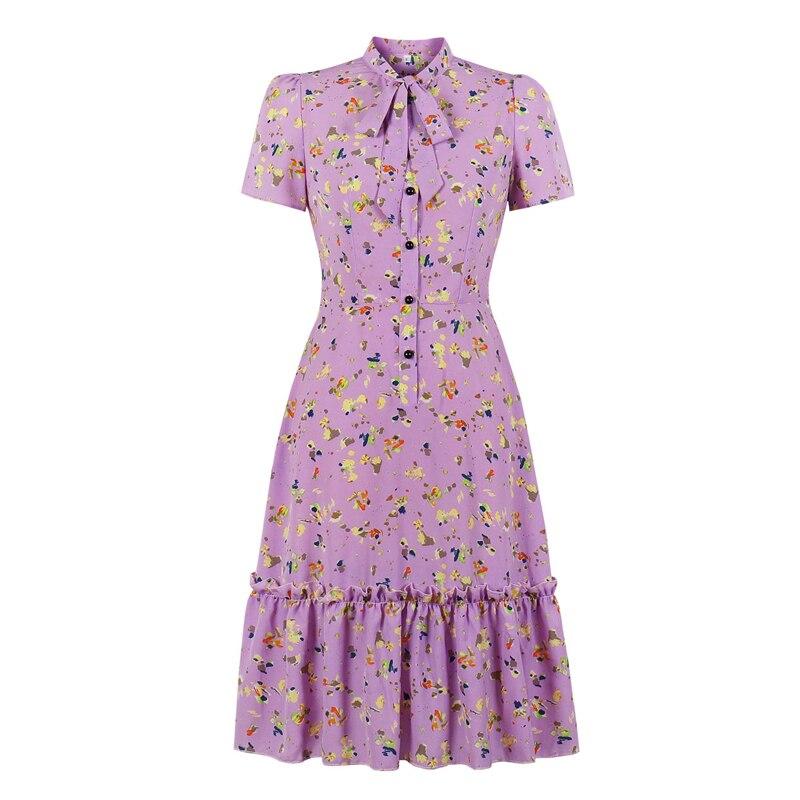 Lavendel Kortermet Vintage Kjole