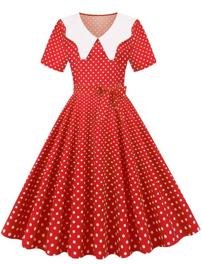 Vintage Rød Brudekjole