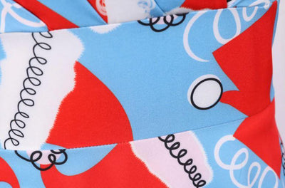 Vintage Christmas Plus Size Blå Kjole