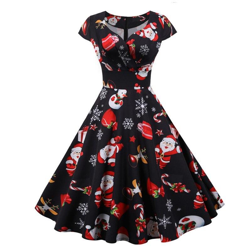 Plus Size Vintage Julekjole Svart