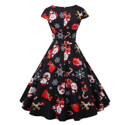 Plus Size Vintage Julekjole Svart