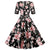 Vintage Sorte Roser Kjole