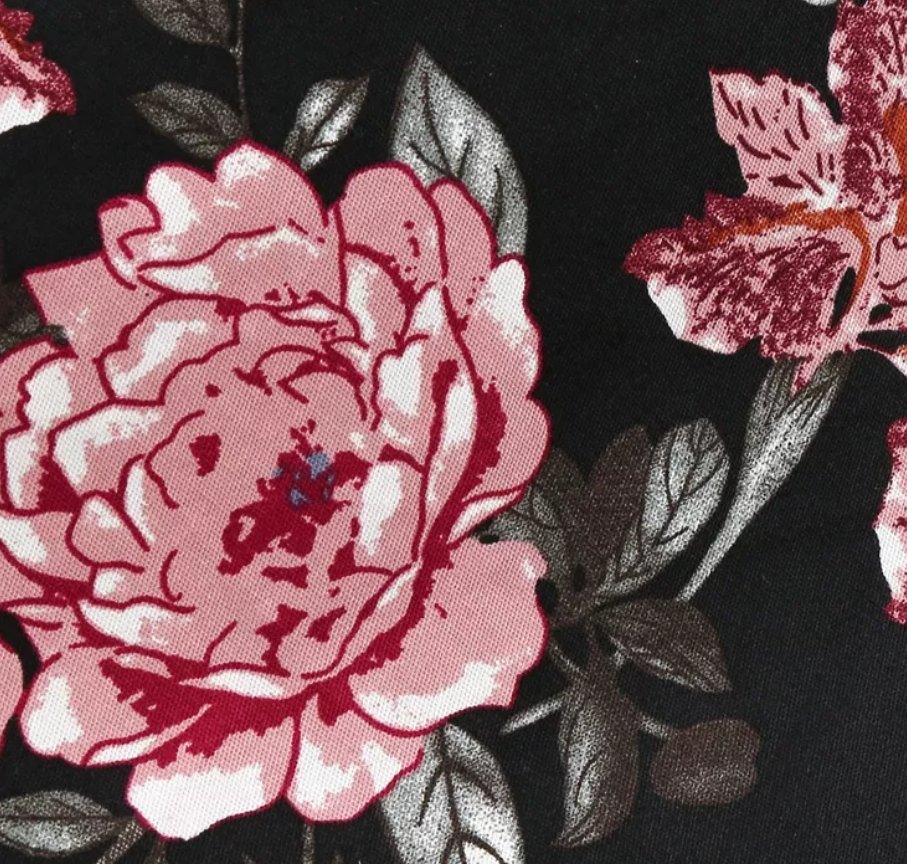 Vintage Svart Turndown Krage Kjole