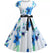 Vintage Hvit Pin Up Kjole Blomster