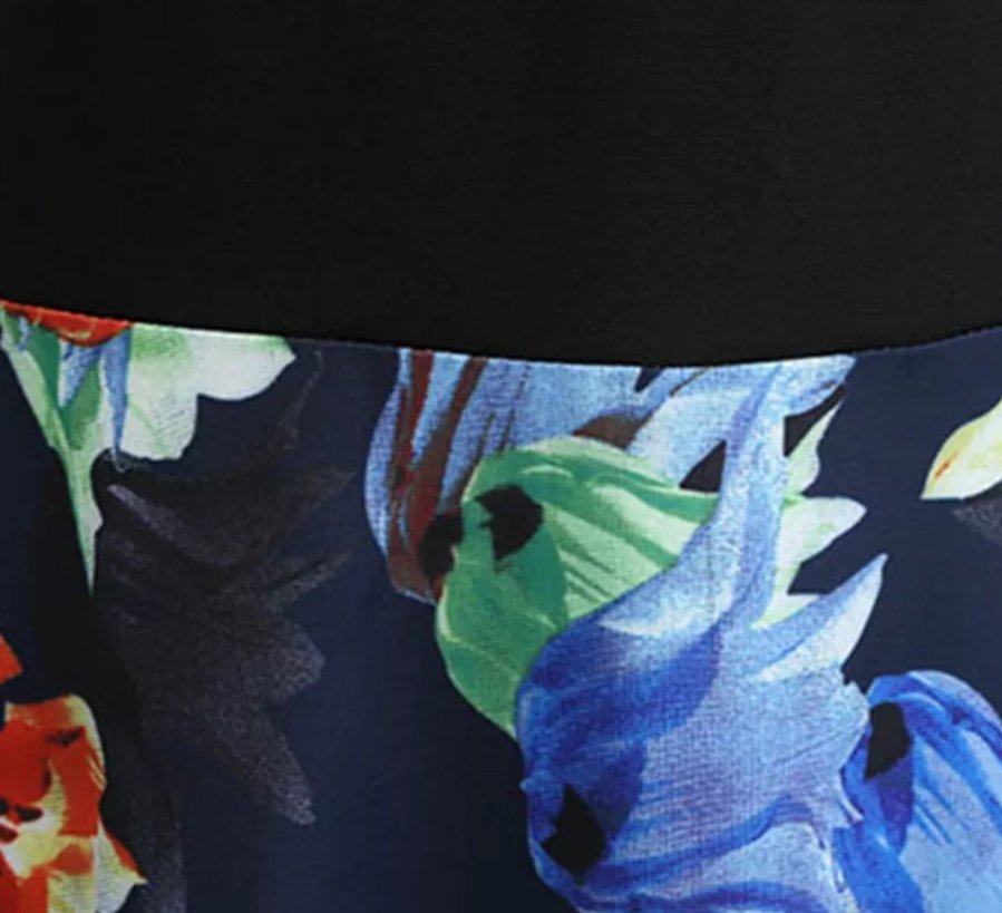 Vintage Pin Up Blue Flower Dress