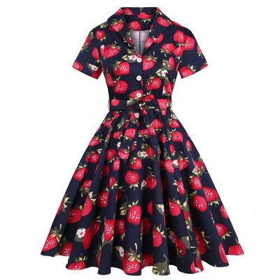 Vintage Strawberry Pin Up Dress