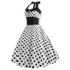 Vintage Kjole - Hvit Prikkete Pin-Up