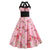 Vintage Rosa Pin-Up Kjole Med Blomster